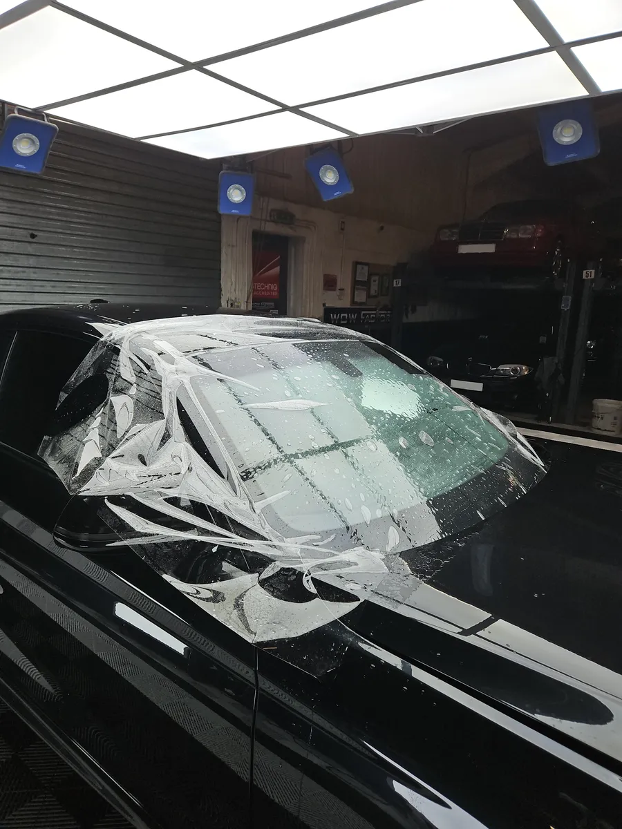 Car protected with PPF and ceramic coating during winter conditions